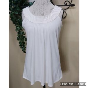 Avenue Ivory Cotton Tank Top Size 14